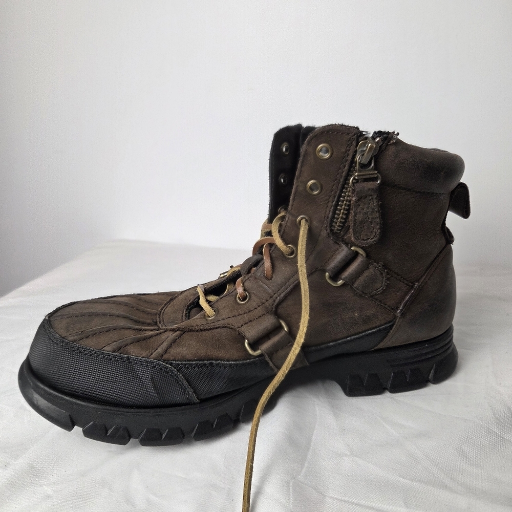 Polo Ralph Lauren Leather Duck Boots | Buckles Rugged Size 10 / 10.5 Steampunk - Picture 5 of 16